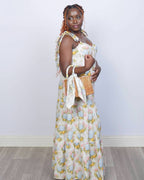 Summer garden floral two pieces top and skirt