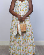Summer garden floral two pieces top and skirt
