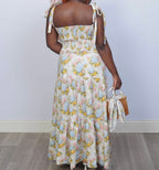 Summer garden floral two pieces top and skirt